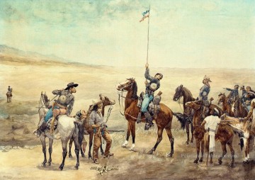 Signalisation de la commande principale Far West américain Frederic Remington Peinture à l'huile